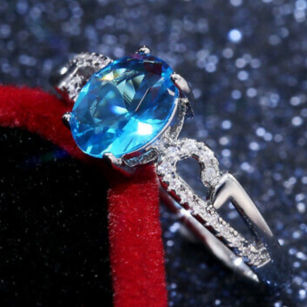 New 925 Sterling silver diamond stone ring - Picture 8 of 9